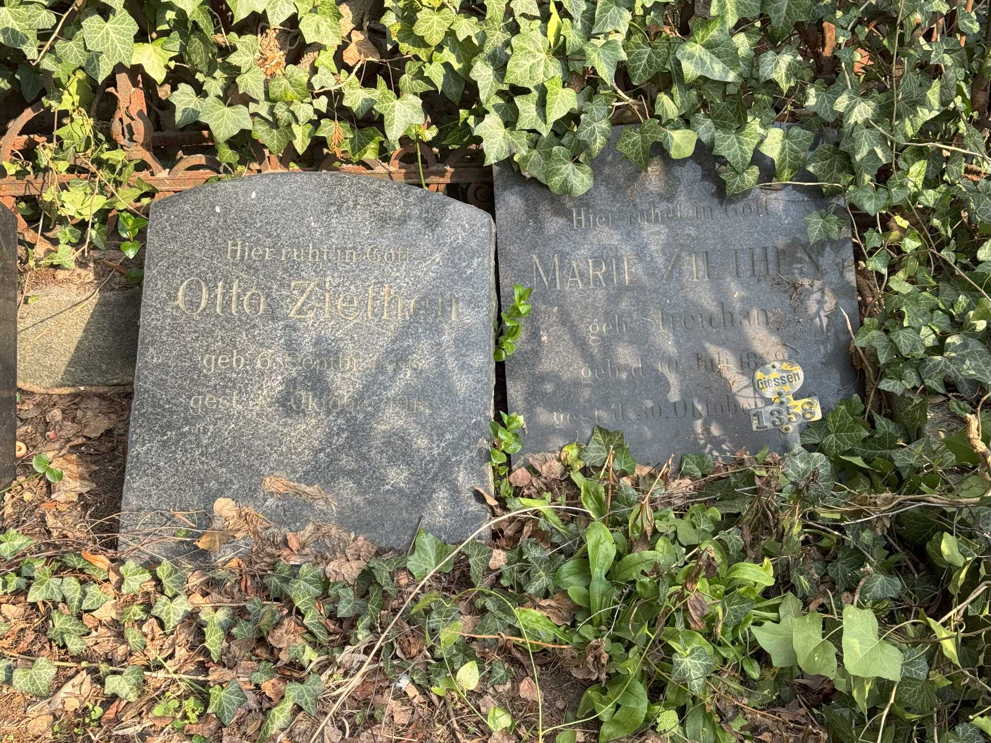 Grabstein Marie Ziethen, geb. Streichan, Friedhof III der Jerusalems- und Neuen Kirchengemeinde, Berlin-Kreuzberg, Deutschland