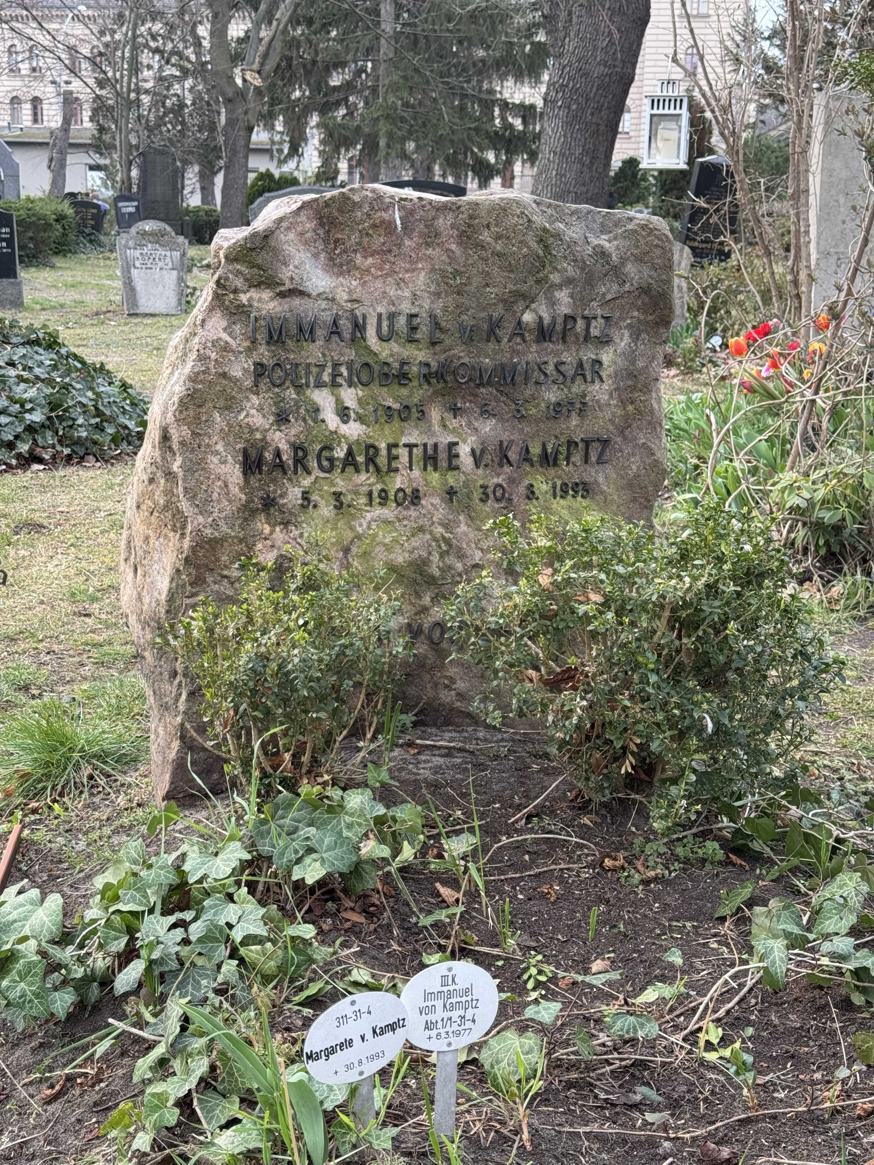 Grabstein Immanuel von Kamptz, Friedhof III der Jerusalems- und Neuen Kirchengemeinde, Berlin-Kreuzberg, Deutschland