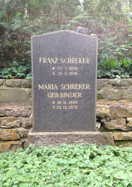 Grabstein Maria Schreker, geb. Binder, Waldfriedhof Dahlem, Berlin