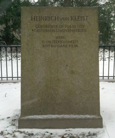 Grabstein Heinrich von Kleist am Kleinen Wannsee in Berlin (Rückseite)