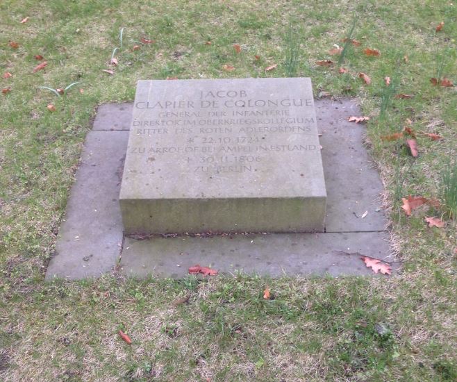 Restitutionsgrabstein Jacob Clapier de Colongue, Invalidenfriedhof Berlin, Deutschland