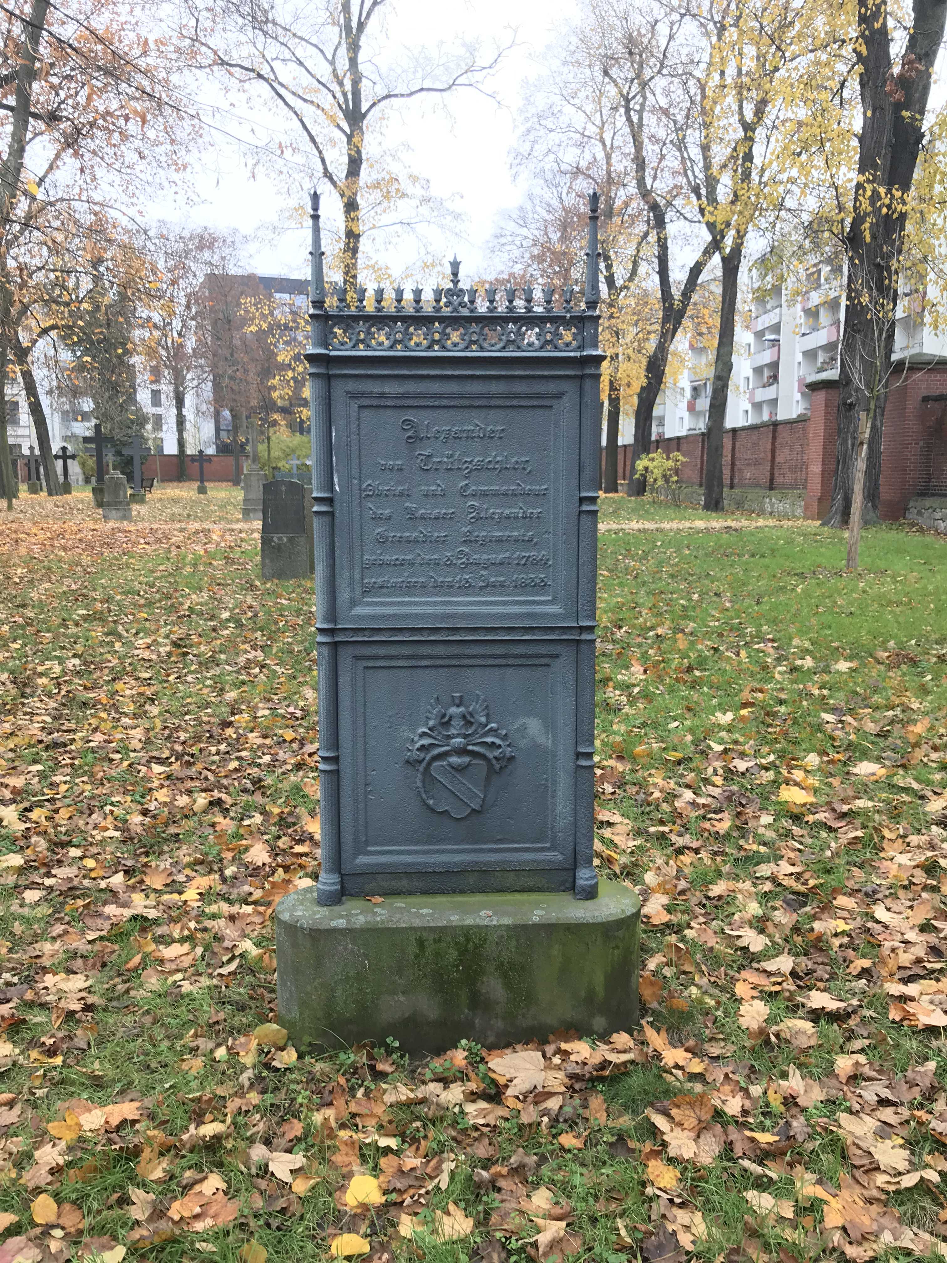 Grabstein Alexander von Trütschler, Alter Garnisonfriedhof Berlin