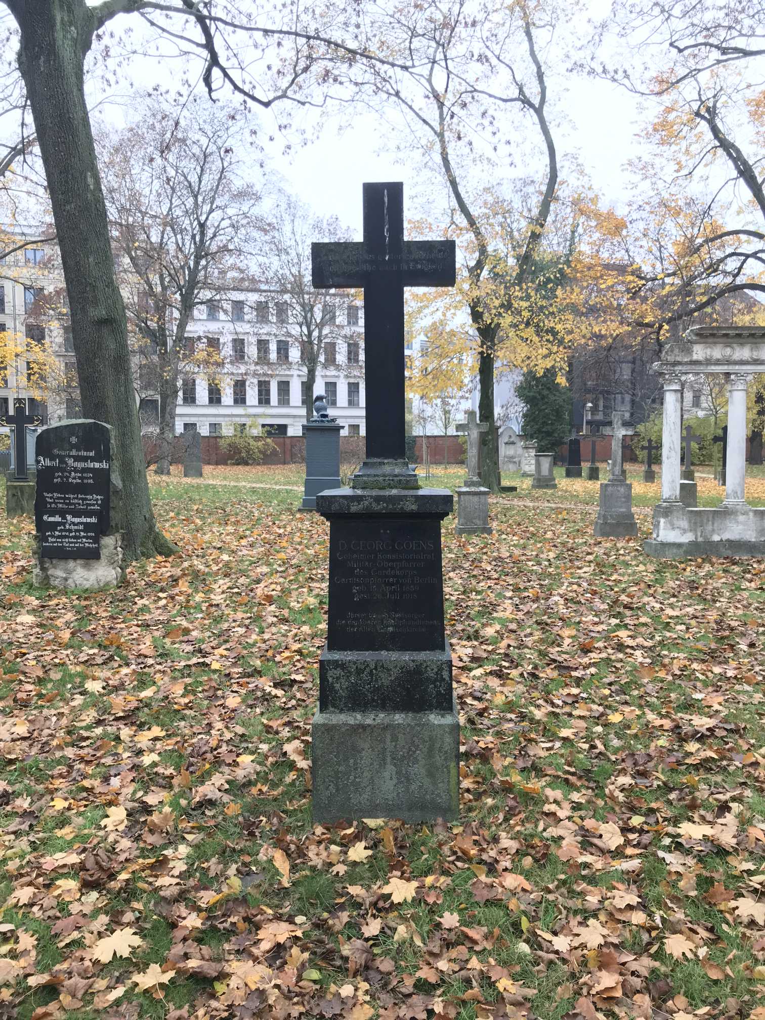 Grabstein Pfarrer Georg Goens, Alter Garnisonfriedhof Berlin